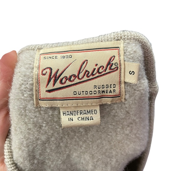 100% Wool Embroidered Vest S Woolrich Maple Leaves Boiled V-Neck Metal Clasp - Picture 2 of 15